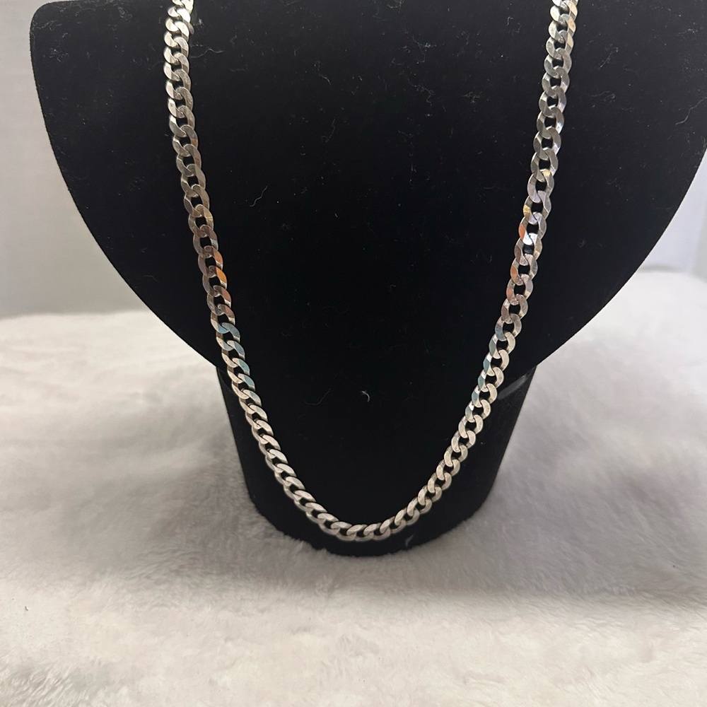 925 Silver 24” Curb Chain Necklace